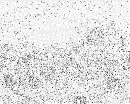 Composition of paintings by numbers